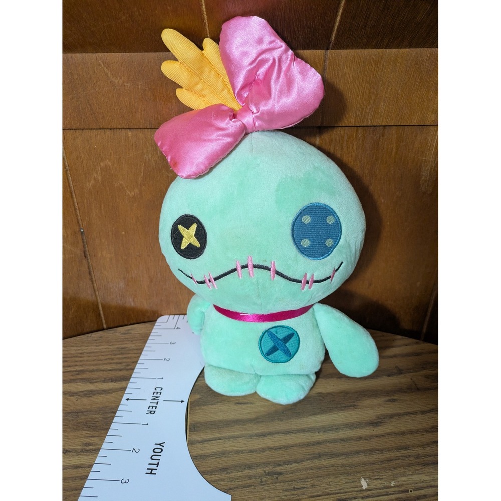 Disney Lilo & Stitch Scrump Plush Doll Mint Green Rag Doll Button Eyes 8 Inch